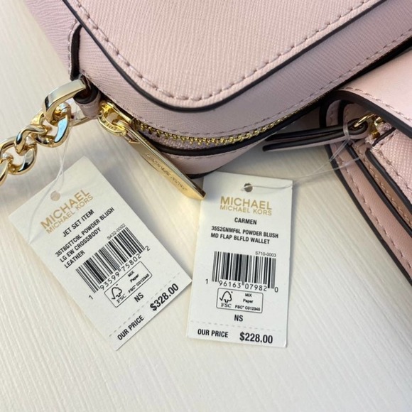 Michael Kors purse & wallet Jet Set Travel Item chain Crossbody bag leather - Picture 11 of 12